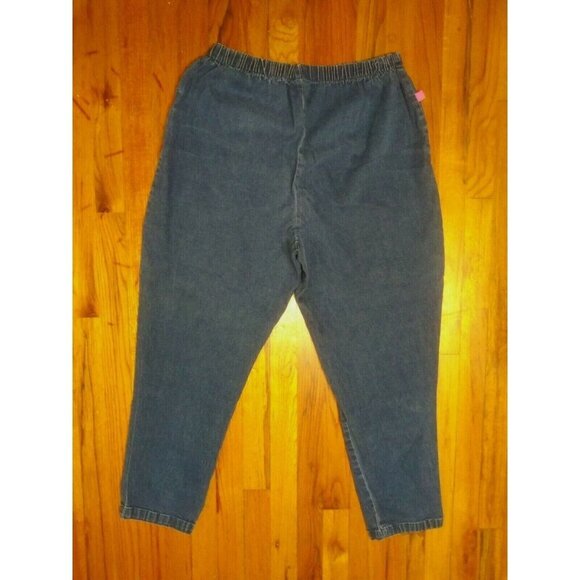 Woman Within Pullon Jeans womens Sz 18W Tapered Leg stretch pockets ankle crop - Picture 2 of 6